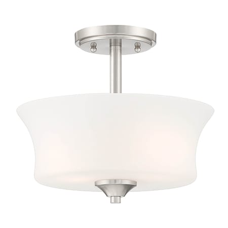 Designers Fountain Bronson 12in 2-Light Brushed Nickel Semi Flush Mount D278M-SF-BN